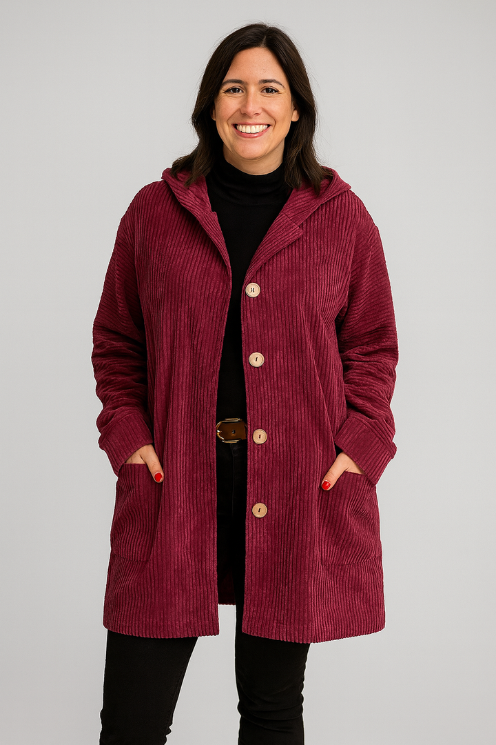 Valea | Cozy Corduroy Hooded Button Jacket