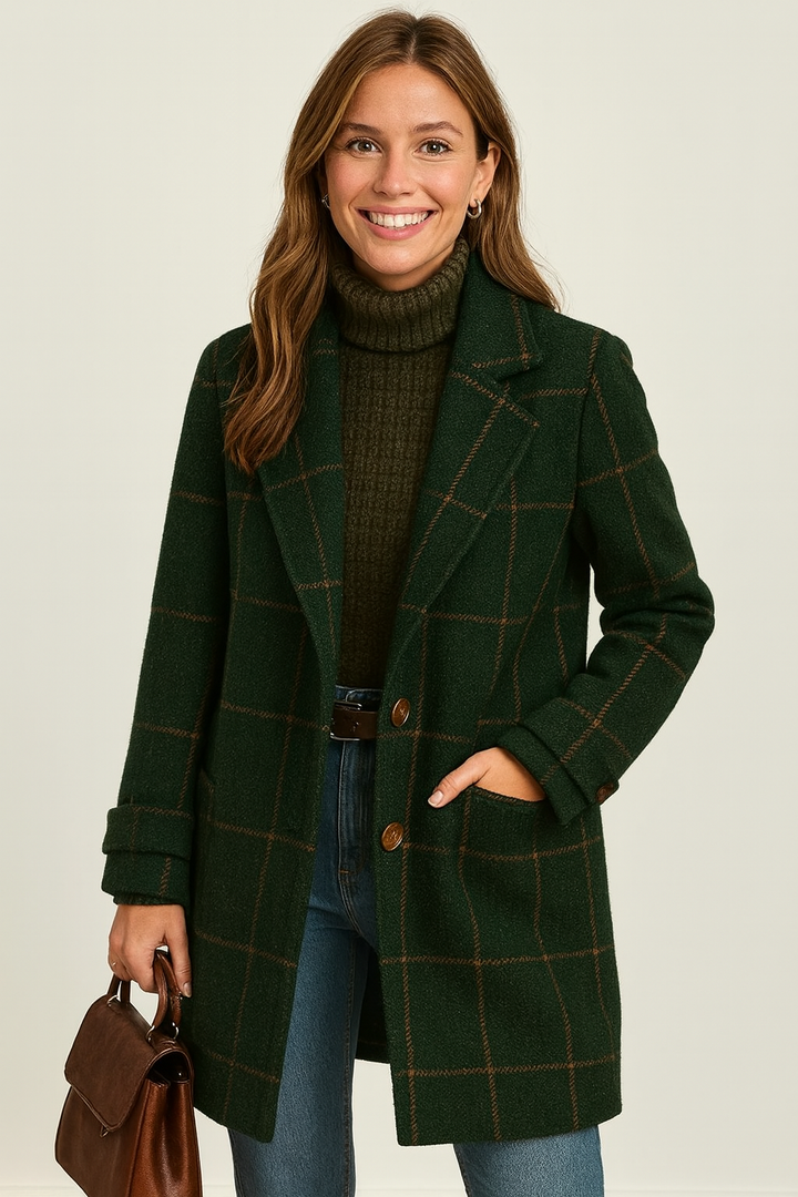 Vivia | Classic Checkered Winter Coat
