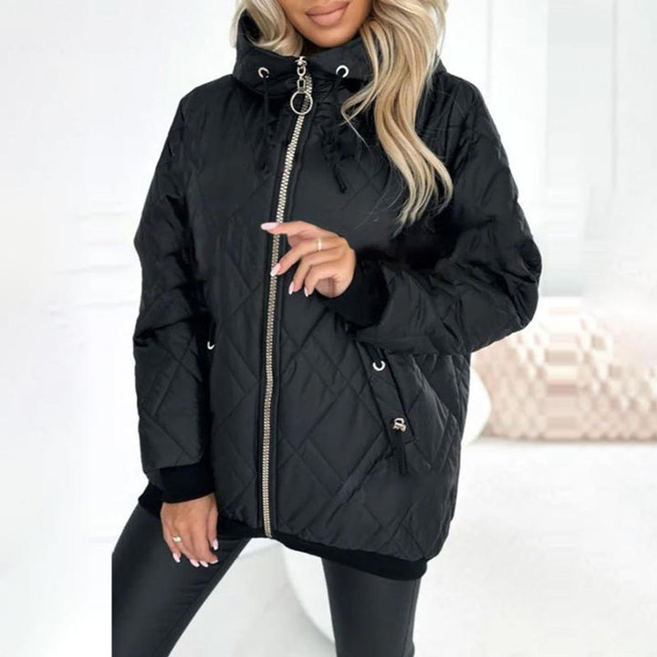Kialina | Quilted Hooded Parka with Front Zipper