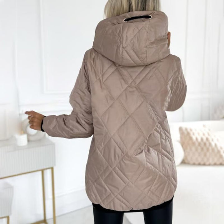 Kialina | Quilted Hooded Parka with Front Zipper