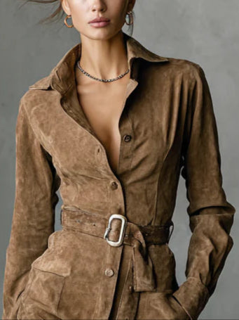 Zadie | Elegant Long-Sleeve Buttoned Midi Dress