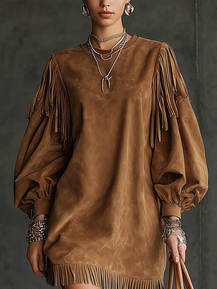 Bexley | Retro Boho Fringe Mini Dress