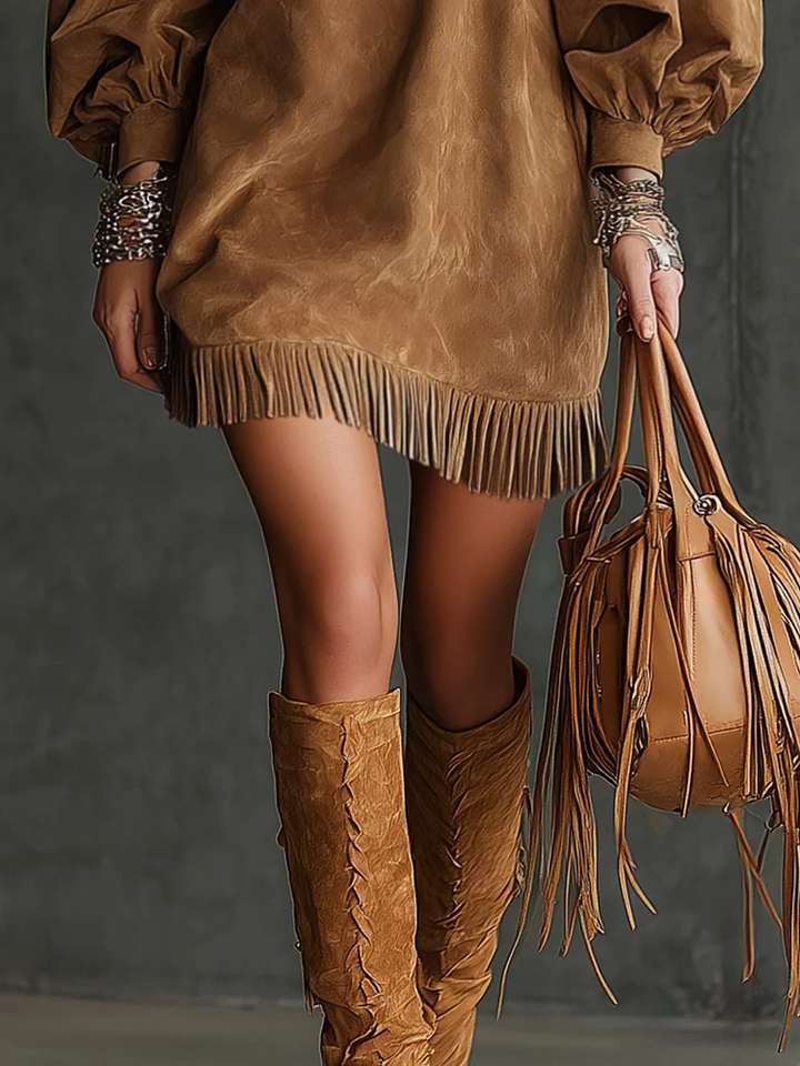 Bexley | Retro Boho Fringe Mini Dress