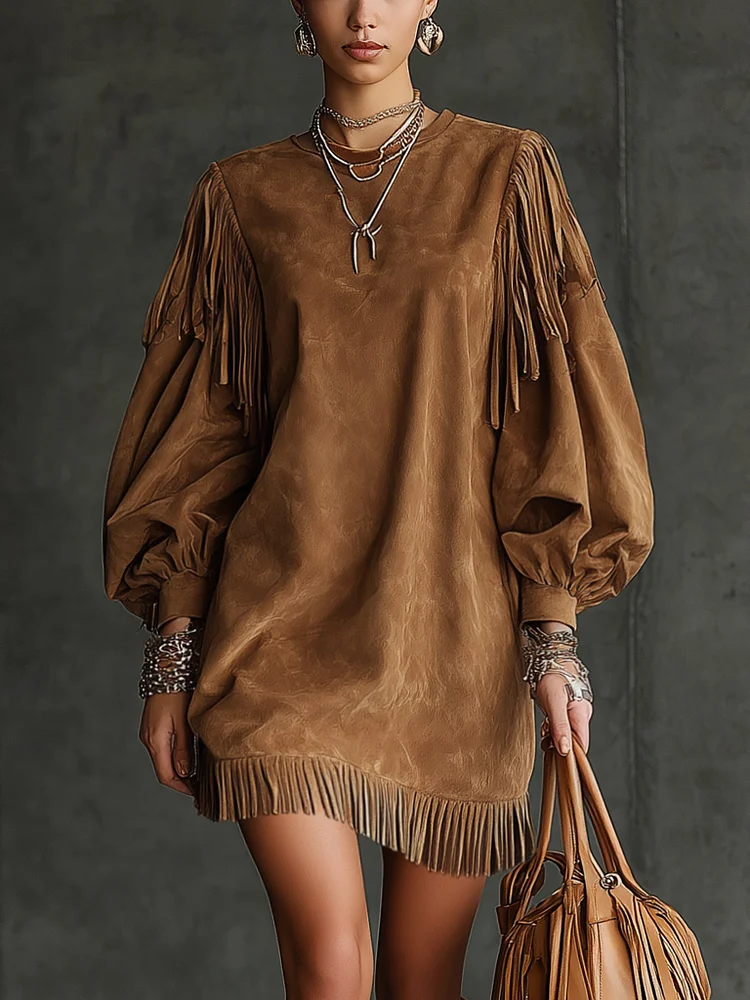 Bexley | Retro Boho Fringe Mini Dress