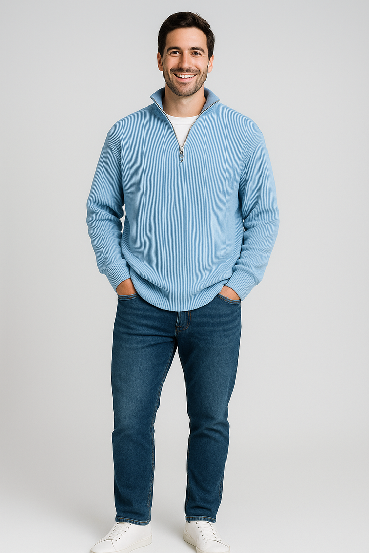 Zev | Stylish Half-Zip Knit Sweater