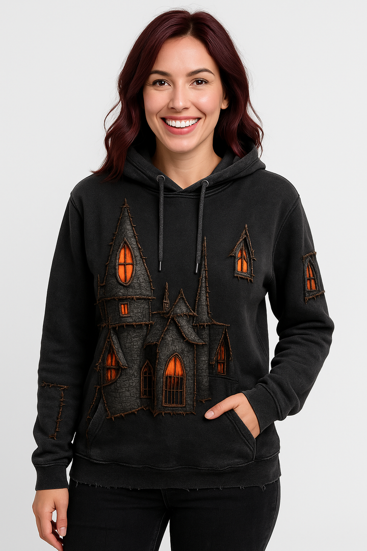 Zosia | Spooky Castle Patchwork Hoodie