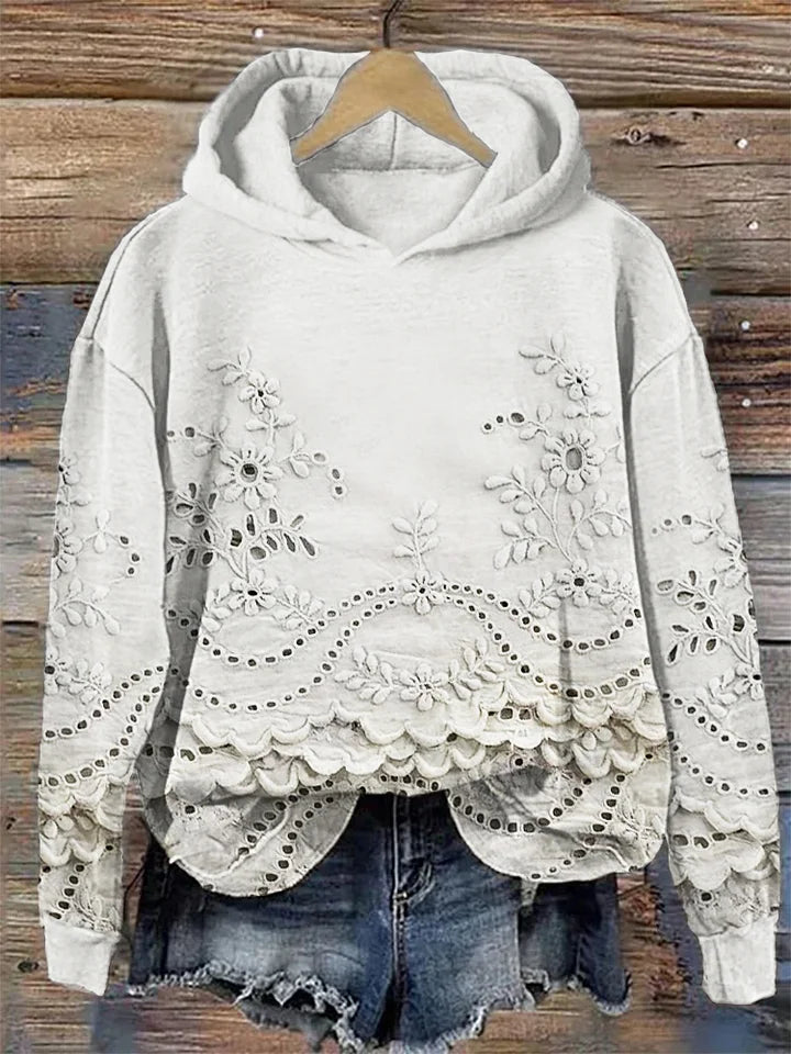 Jolene | Casual Embroidered Pullover Hoodie