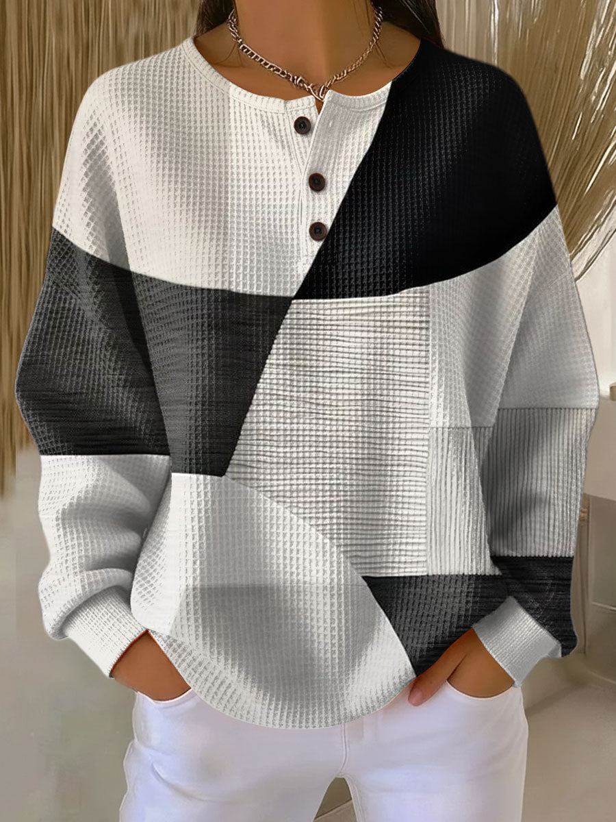 Ella | Cozy Geometric Textured Knit Sweater