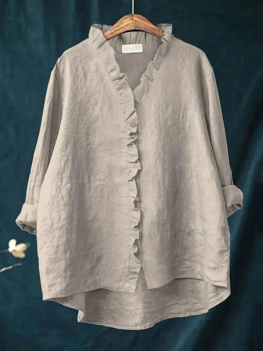 Loizza | Ruffle V-Neck Blouse