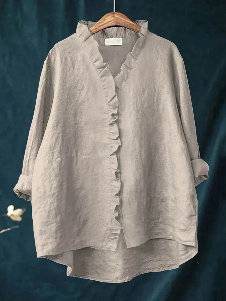 Loizza | Ruffle V-Neck Blouse