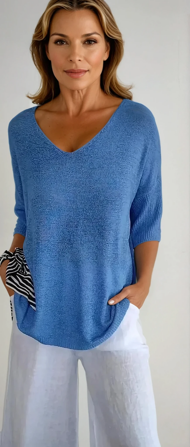 Nancy | Solid Color V-Neck Top