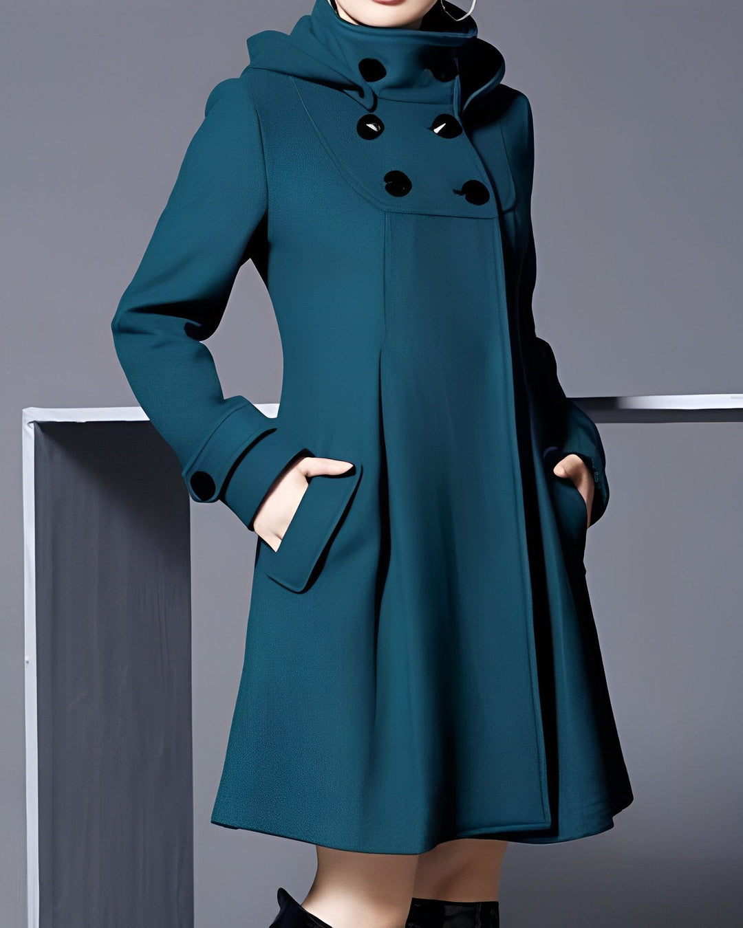 Corinne | Elegant Button-Up Hooded Winter Coat
