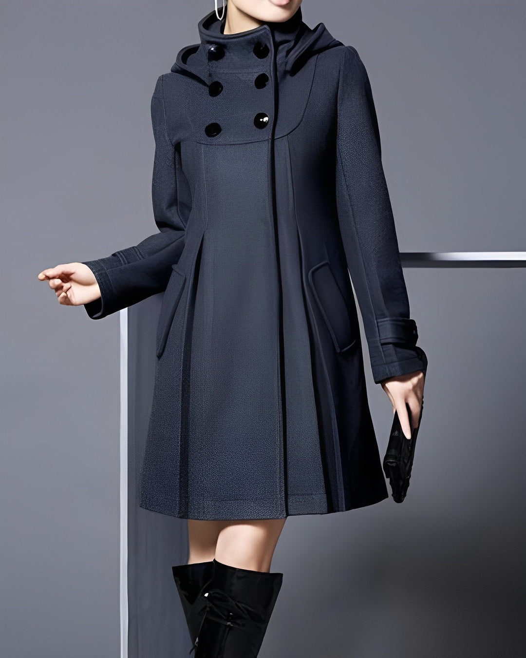 Corinne | Elegant Button-Up Hooded Winter Coat