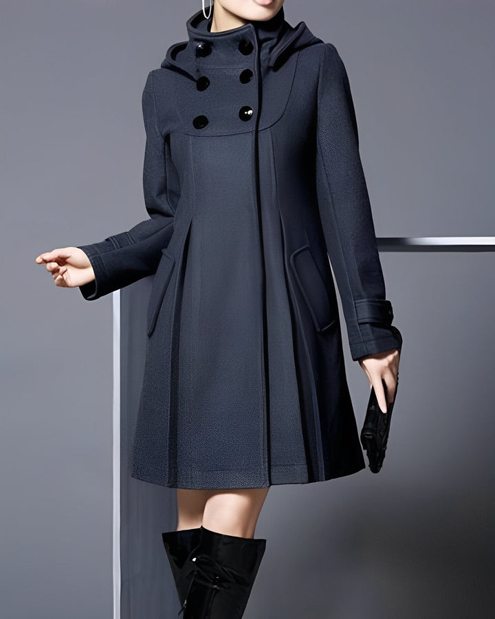 Corinne | Elegant Button-Up Hooded Winter Coat