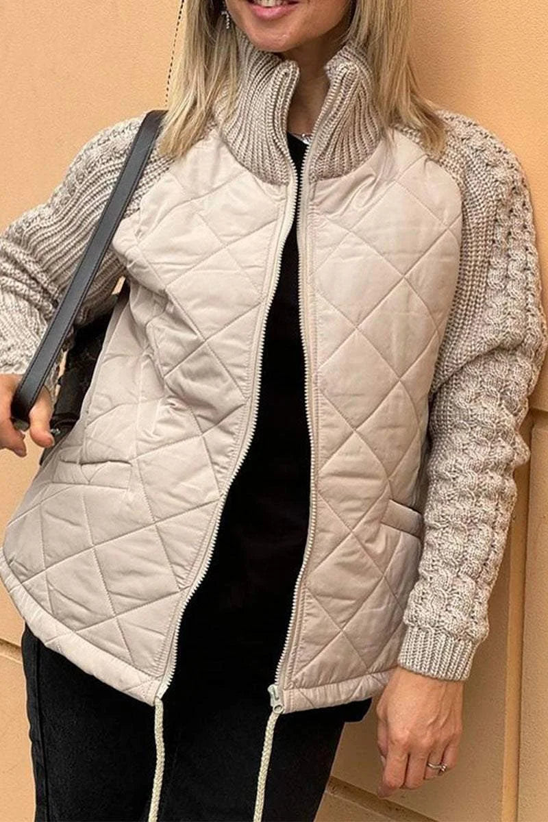 Nataly | Casual patchwork jacket with zipper