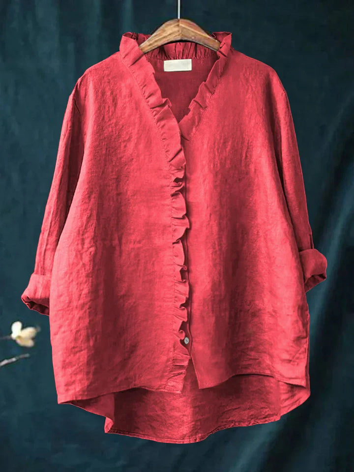 Loizza | Ruffle V-Neck Blouse