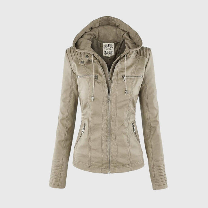 Karoline | Fitted Hooded Jacket with Zipper Details