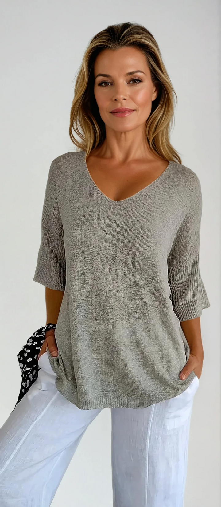 Nancy | Solid Color V-Neck Top