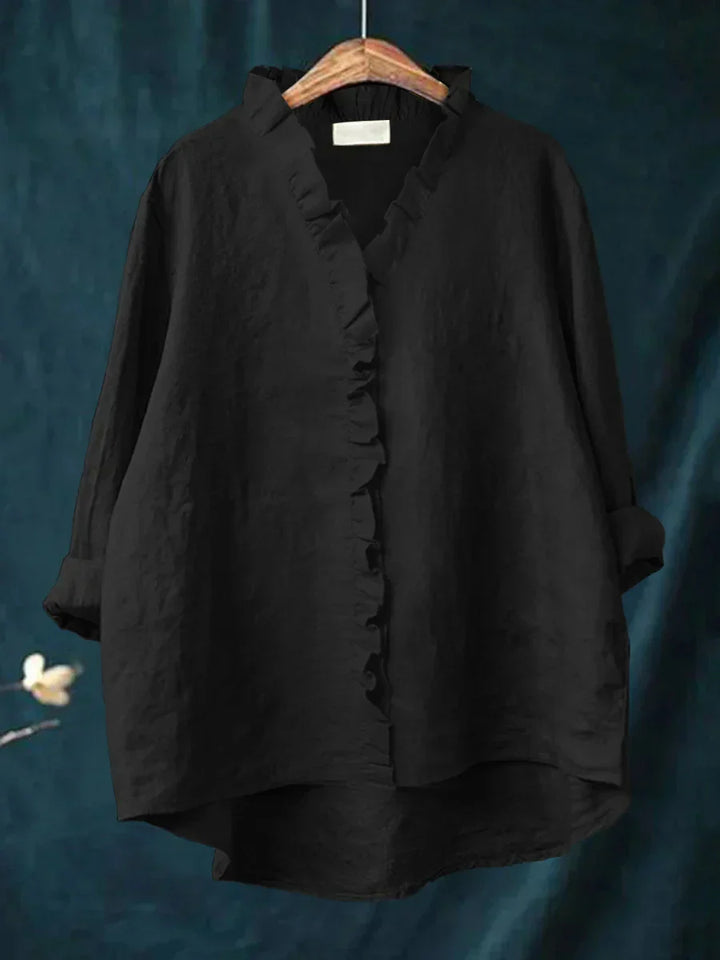 Loizza | Ruffle V-Neck Blouse