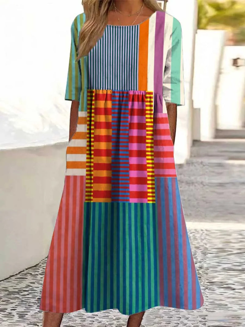 Loren | Vintage Geometric Pattern Dress