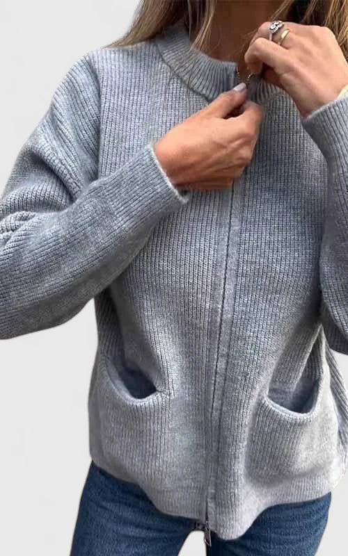Elsinora | Cozy Zip-Up Cardigan Jacket with Pockets