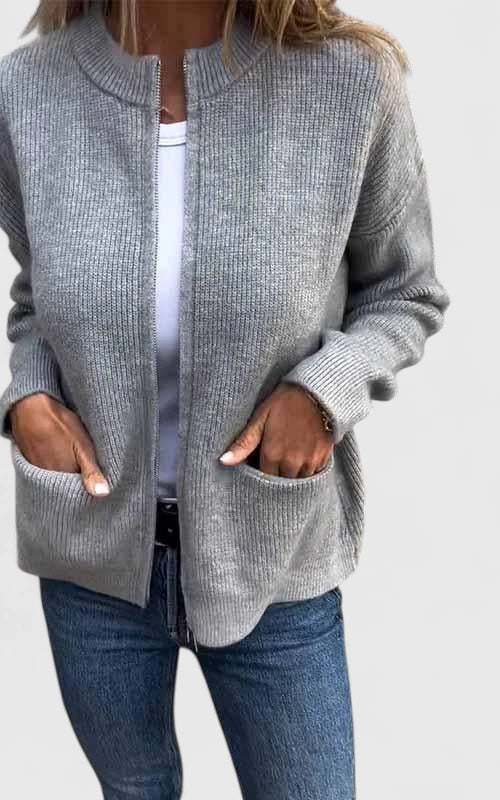 Elsinora | Cozy Zip-Up Cardigan Jacket with Pockets