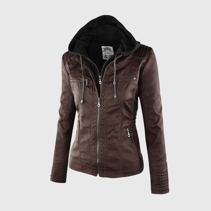 Karoline | Fitted Hooded Jacket with Zipper Details