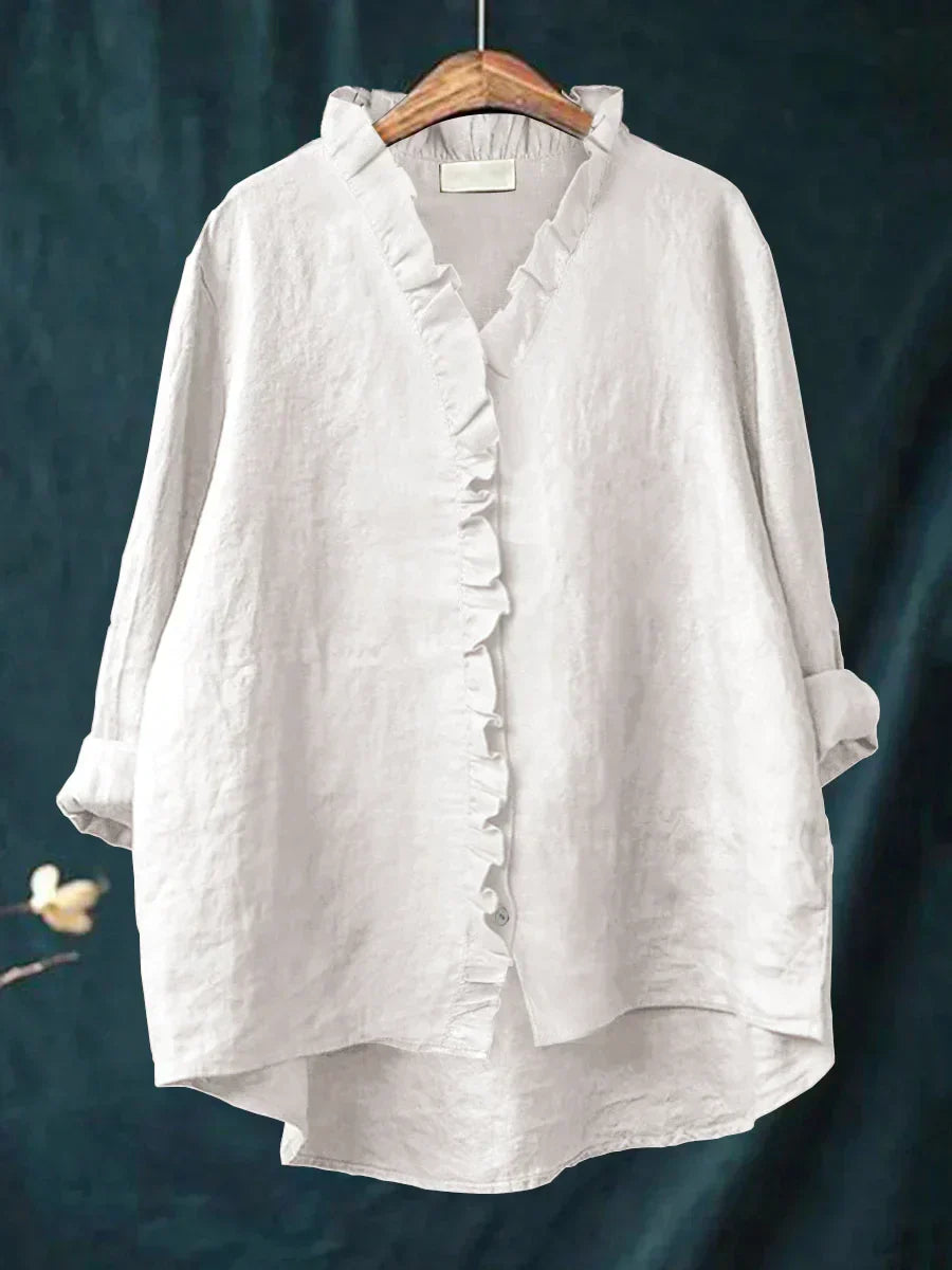 Loizza | Ruffle V-Neck Blouse