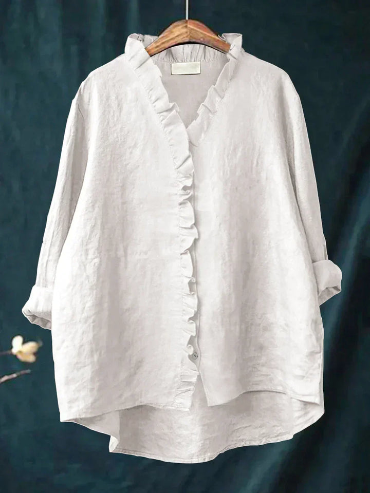 Loizza | Ruffle V-Neck Blouse