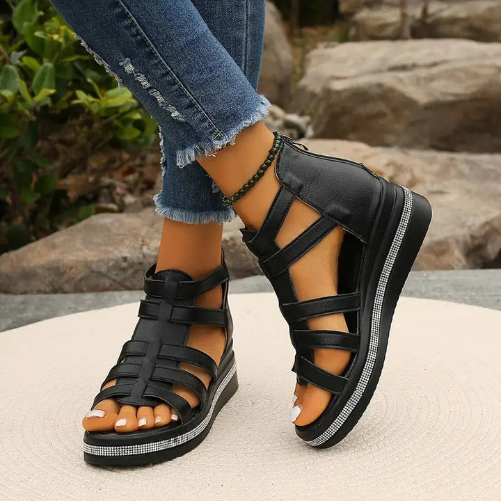 Irica | Rhinestone Strappy Sandals