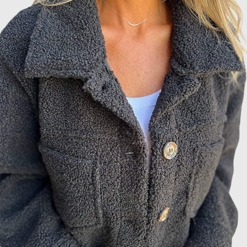 Yara | Cozy Button Front Teddy Jacket
