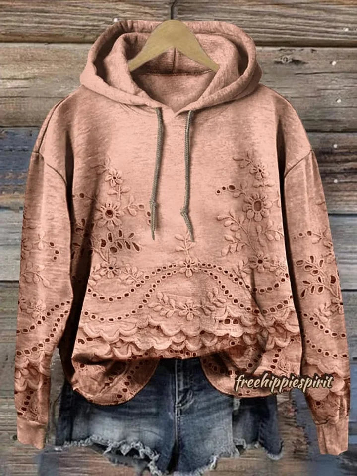 Lesley | Women's hoodie with pockets and floral patterns