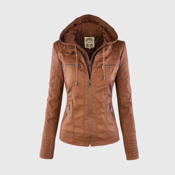 Karoline | Fitted Hooded Jacket with Zipper Details