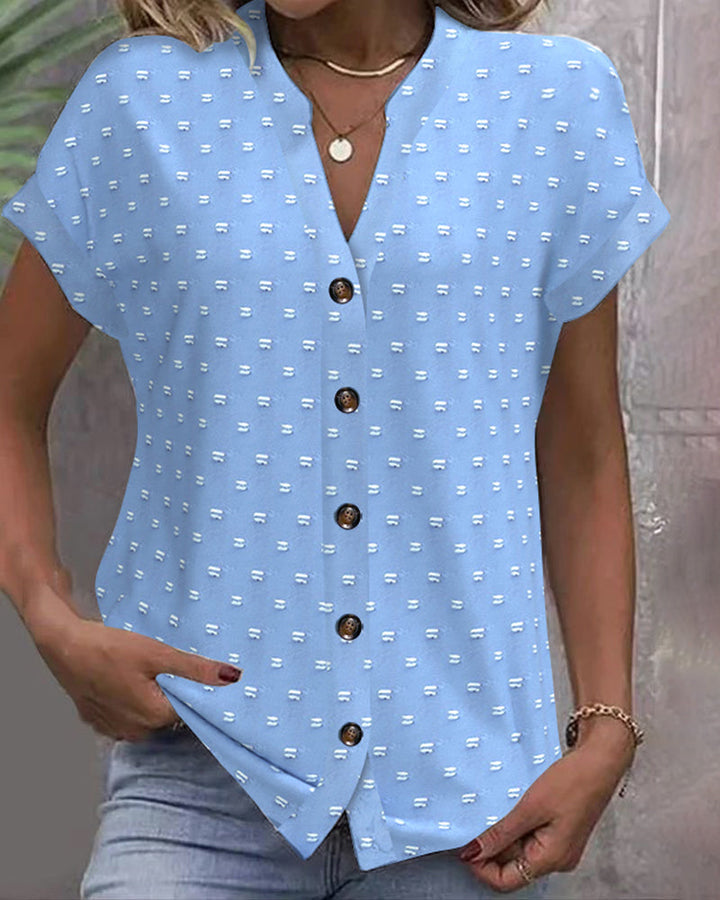 Jean | Button Down V-Neck Shirt
