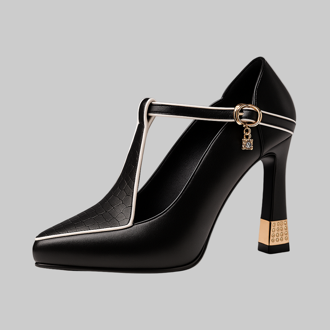 Zoey | Elegant Orthopedic Heels with Adjustable T-Strap Design