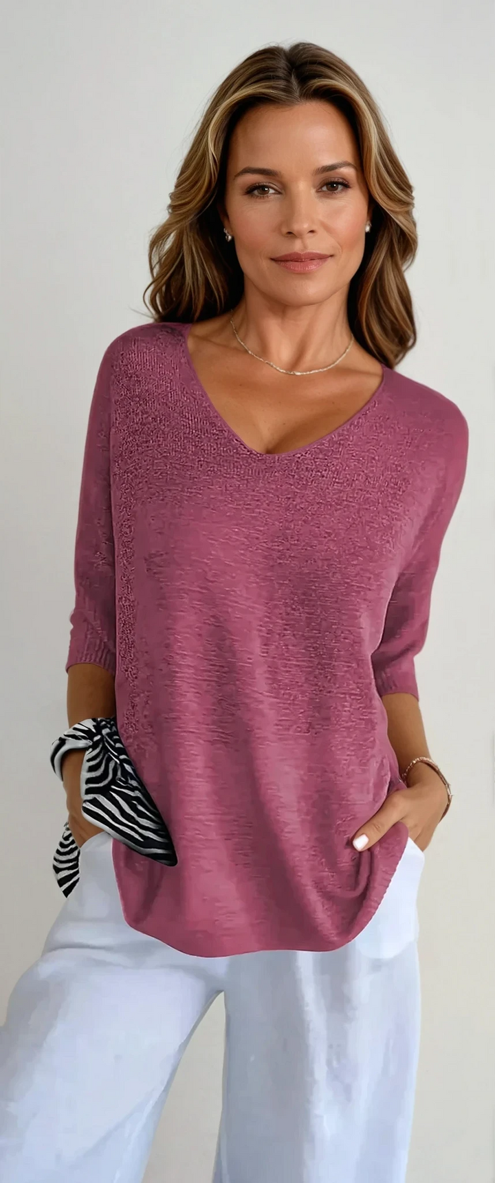 Nancy | Solid Color V-Neck Top