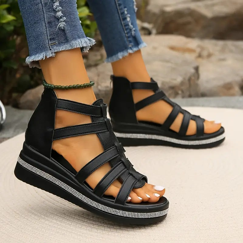 Irica | Rhinestone Strappy Sandals