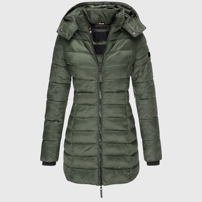 Novalie | Lightweight Long Hooded Down Jacket