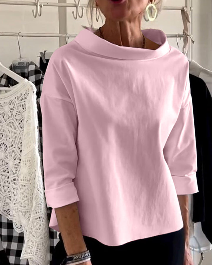 Tahlia | Elegant Casual High Collar Long Sleeve Top