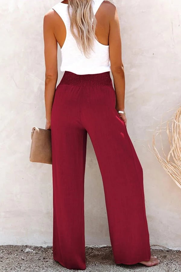 Lyka | Smocked High-Waist Pants