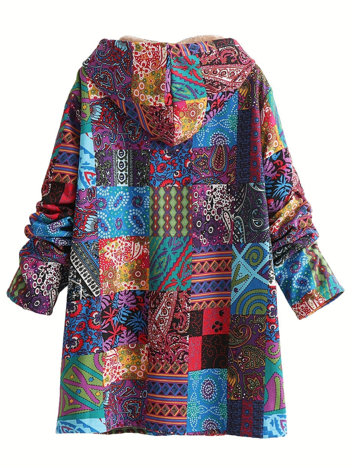 Rheighan | Cozy Bohemian Patchwork Hooded Jacket