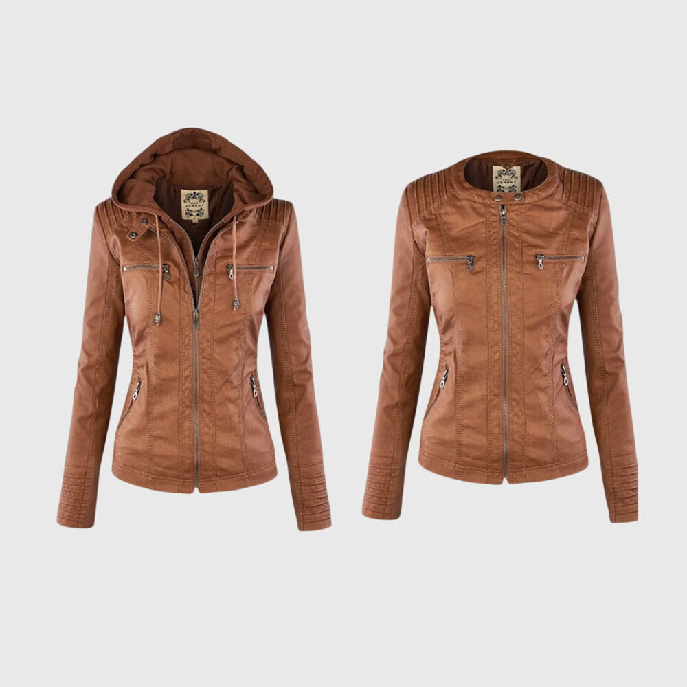 Karoline | Fitted Hooded Jacket with Zipper Details
