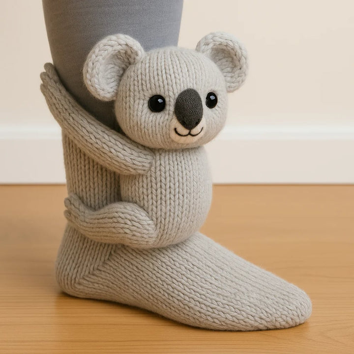 Aristea | Playful Animal-Knit Cozy Socks