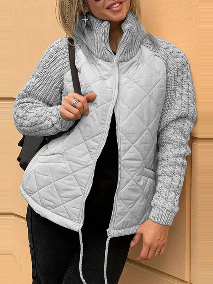 Nataly | Casual patchwork jacket with zipper