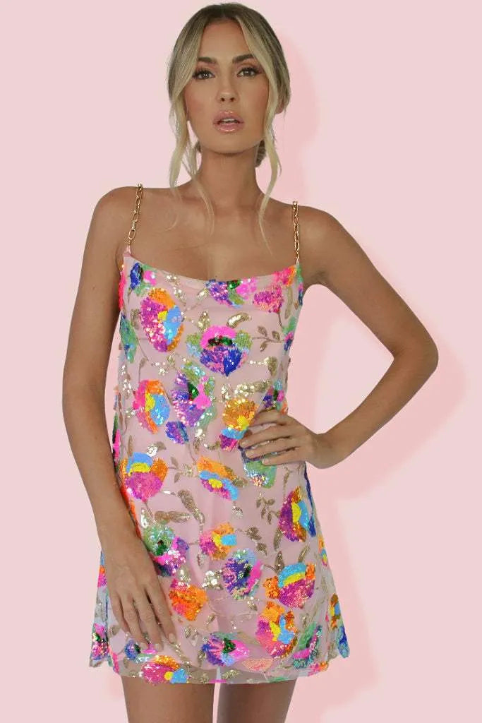 Pia | Sparkling Backless Mini Dress