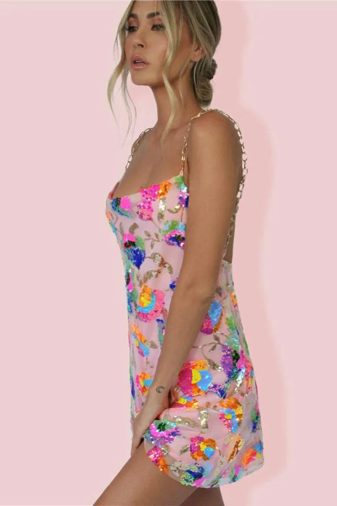 Pia | Sparkling Backless Mini Dress