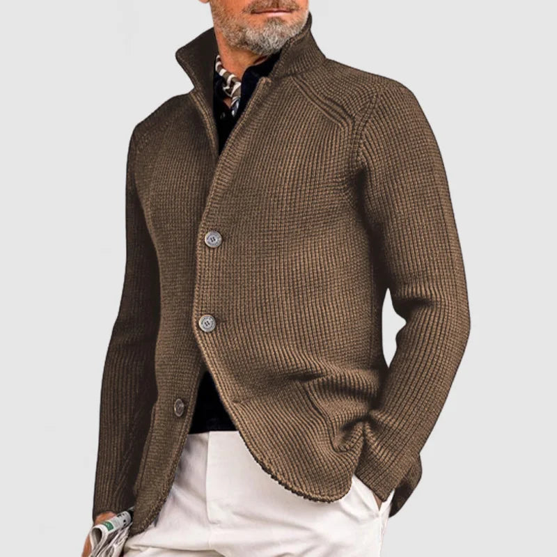 Grant | Classic Button-Up Ribbed Cardigan Sweater