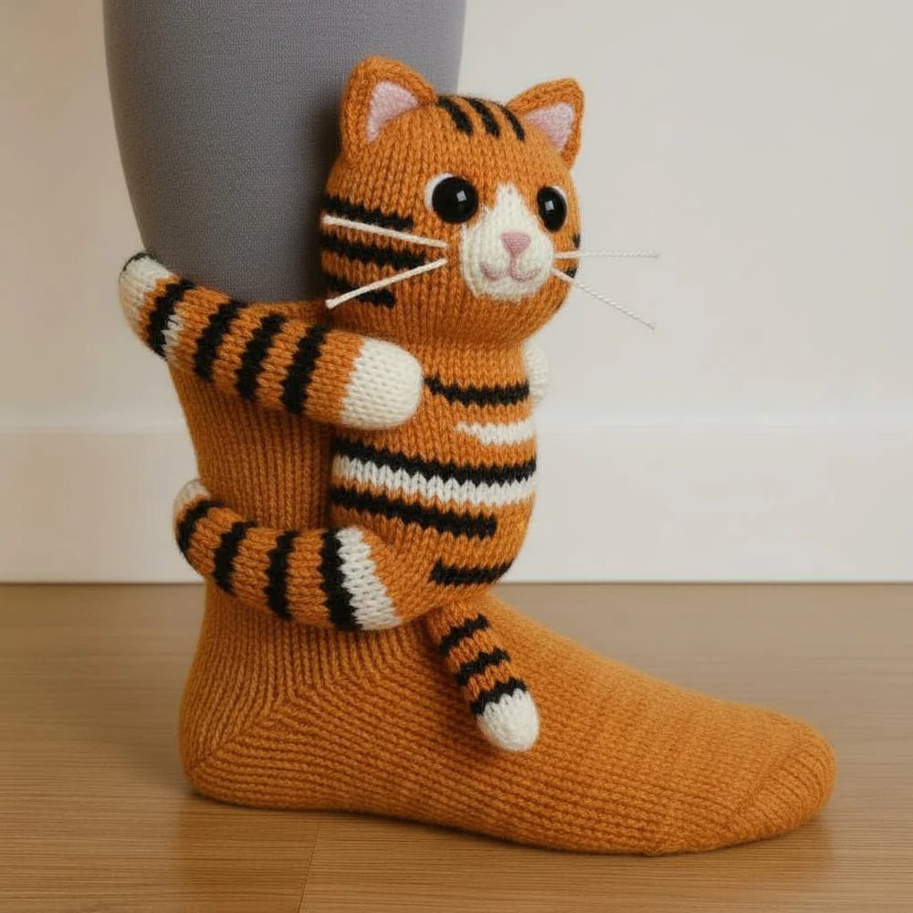 Aristea | Playful Animal-Knit Cozy Socks