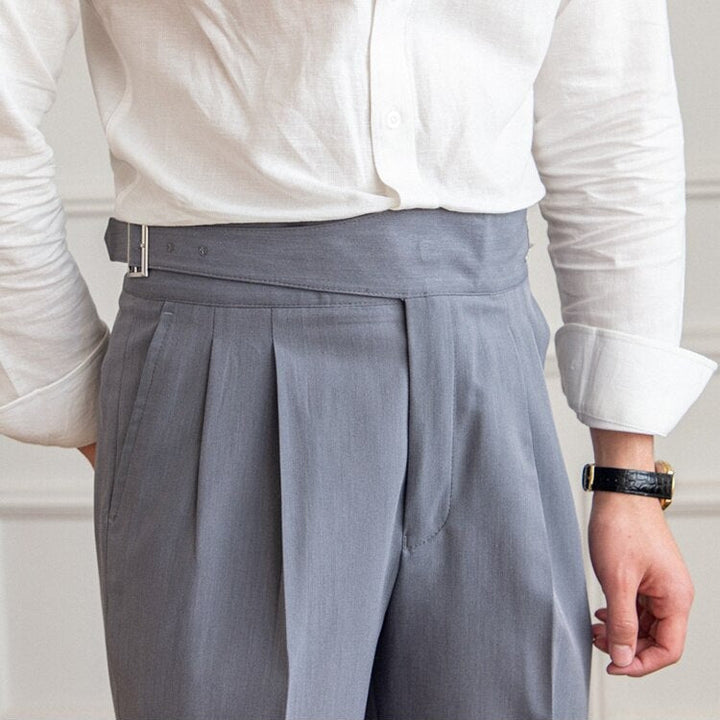 Caleb | Elegant High-Waisted Pleated Pants