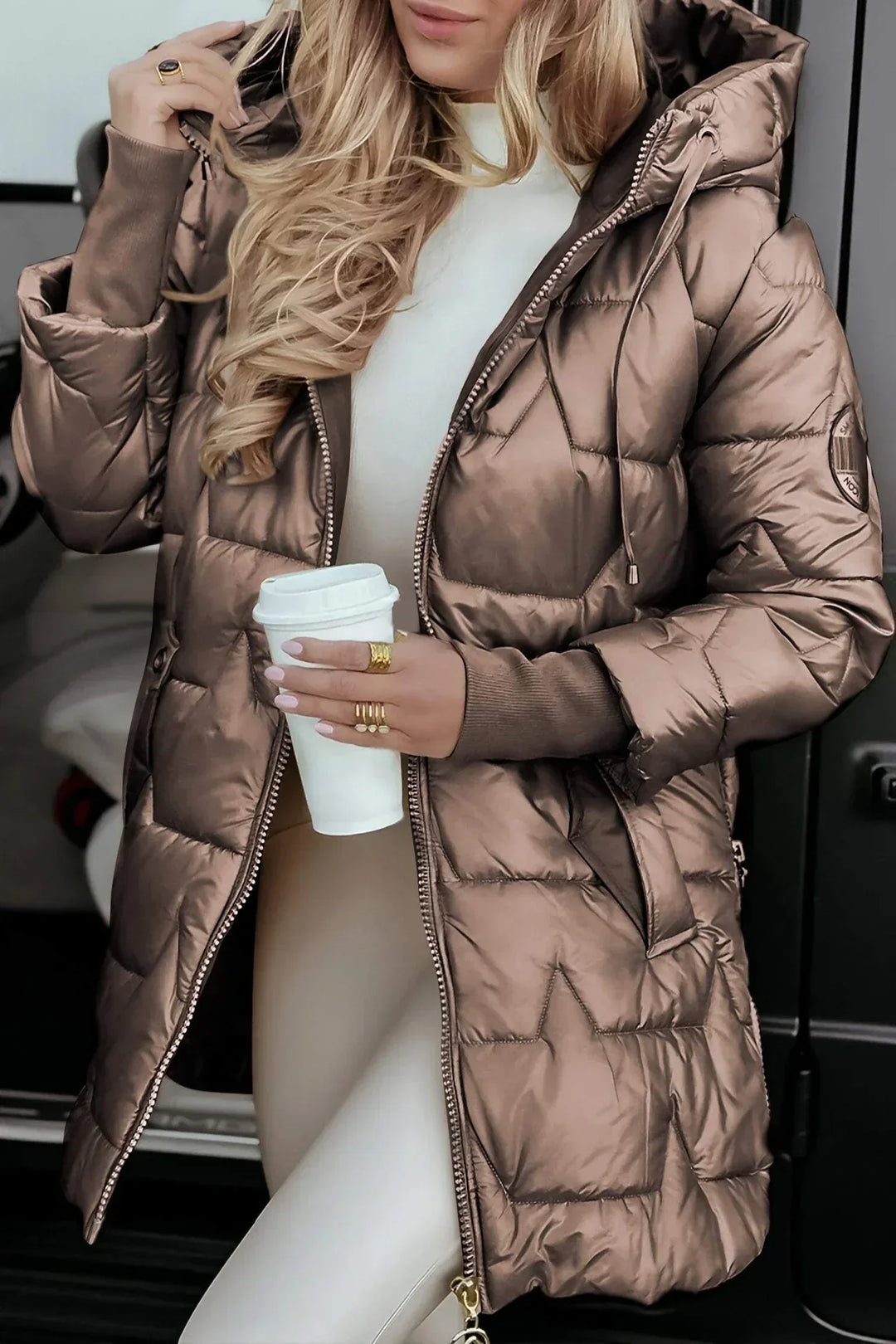 Nolwen | Elegant Winter Coat with Hood and Light Padding